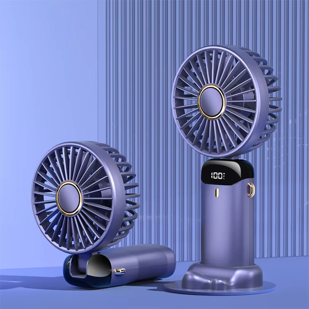 Top Selling Portable Led Display Mini USB Rechargeable Fans Summer Desk Handheld Air Conditioner Cooler for Outside Travel Fold