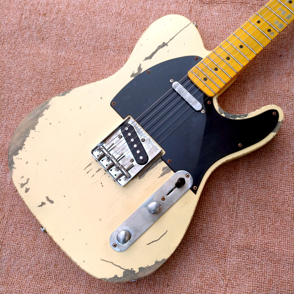 High quality relic remains TELE electric guitar, handmade TELE aged relic electric guitar