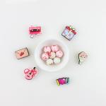 Pink Jewelry Silicone Teething Bead Non Toxic For Baby DIY Gift