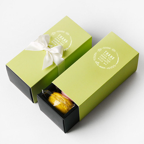 Eco Macaron Packaging Mini Paper Box CMYK Logo Printing Custom Design