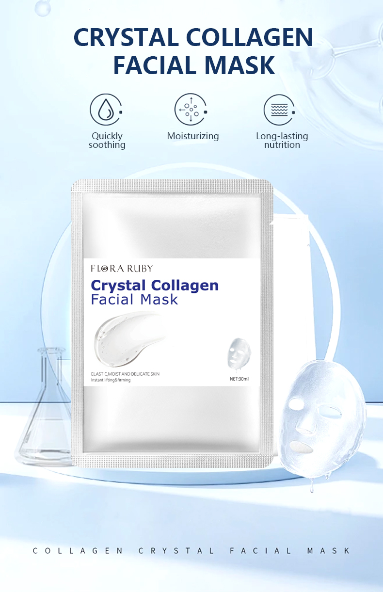 Private Label Korean Bio Collagen Crystal Clear Moisturizing Hydrating Facial Mask Skin Care Sheet Face Mask