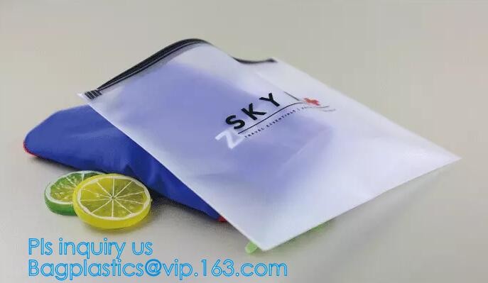 PVC Stationery ruler set packaging bag with slider, fabric slider zip bags, slider PVC cosmetic bag,pencil bag