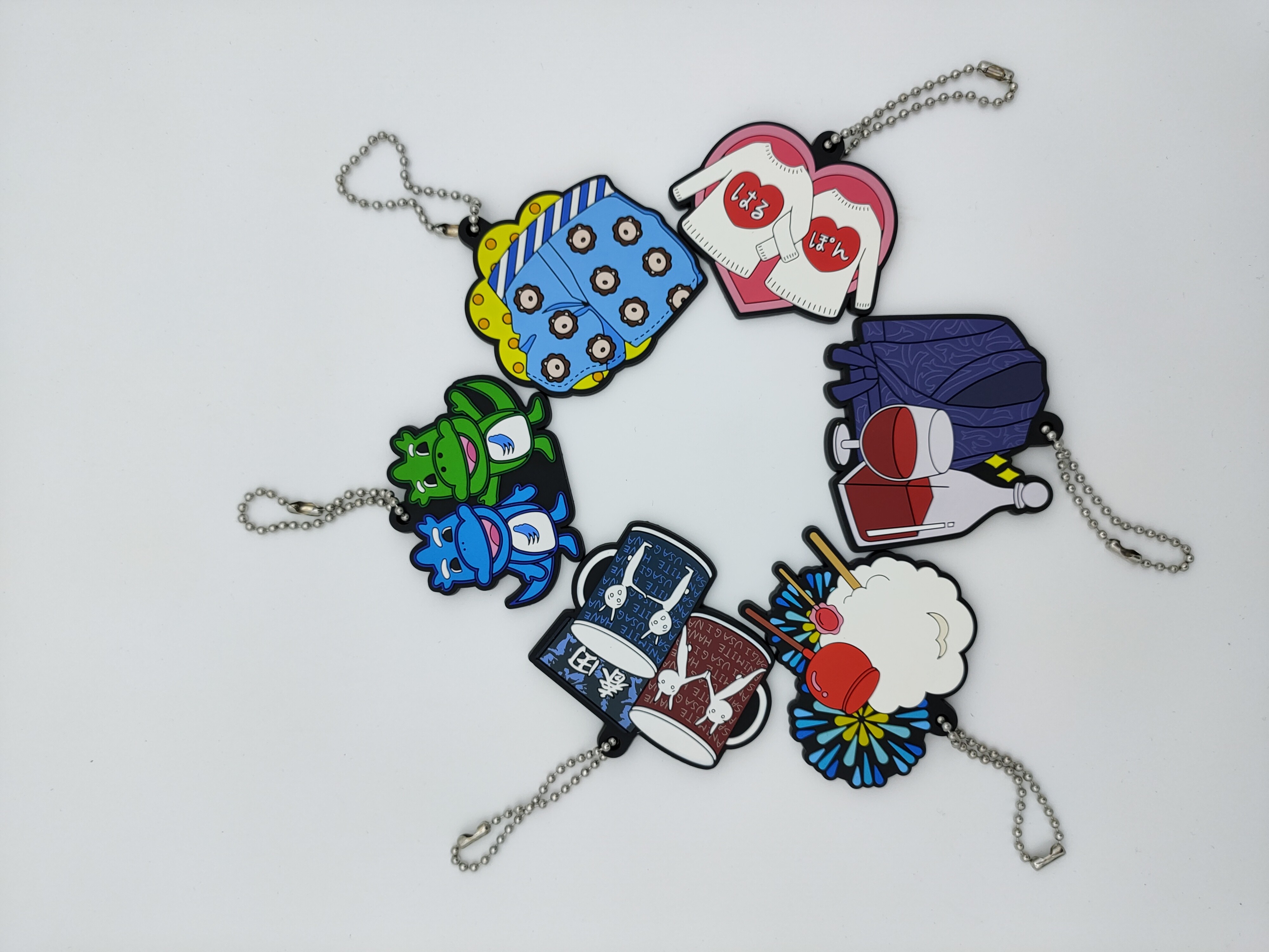 Wave Chain Custom Soft Pvc Keychain 2D Design Cartoon Design