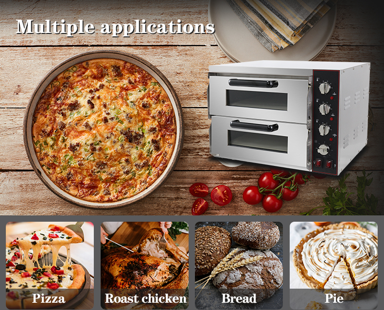 Double Layers Stainless Steel Pizza Oven for Commercial Restaurant Bread Cake Baking