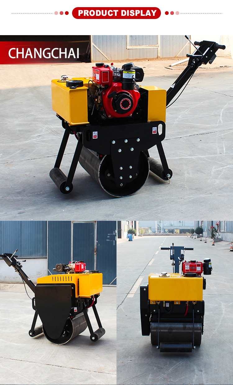 2.5L Fuel Tank Capacity Single Wheel Roller for Walk Behind Vibratory Compaction