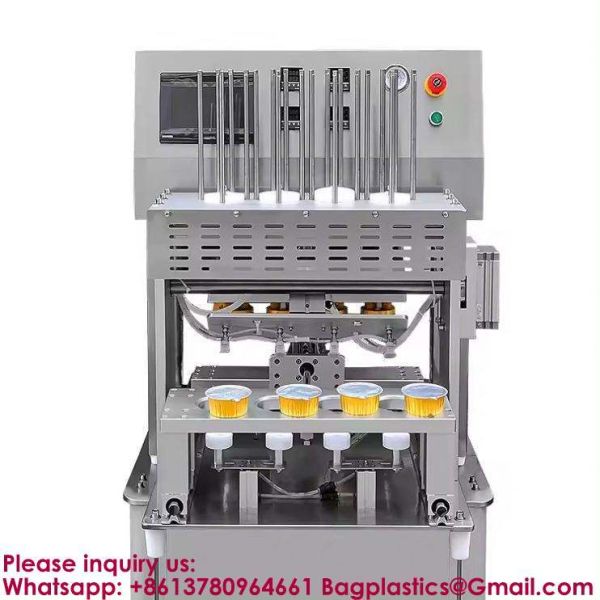 Factory Price Automatic Foil Sealing Machine Aluminum Foil Lid Meal Food Tray Sealer Sealing Machine Automatic Aluminum Foil Box Heat Sealing Machine