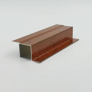 China 5.8M 5.85M 6M Wood Finish Aluminium Profiles For Kitchen Cabinet on sale