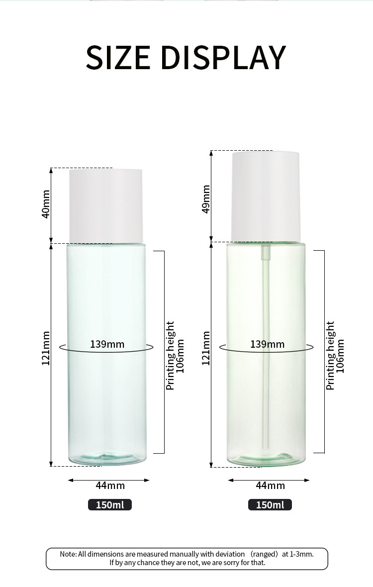 Plastic Empty Body Fine Mist Spray Bottle For Perfume Moisturizer Water