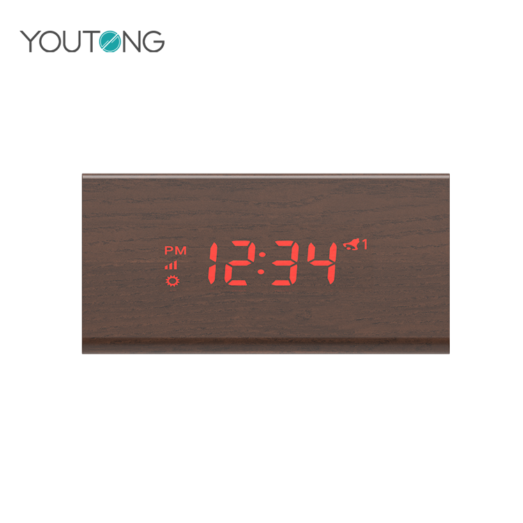 Household Electric Alarm Wooden Triangle Clock Led Alarm Clock With Calendar