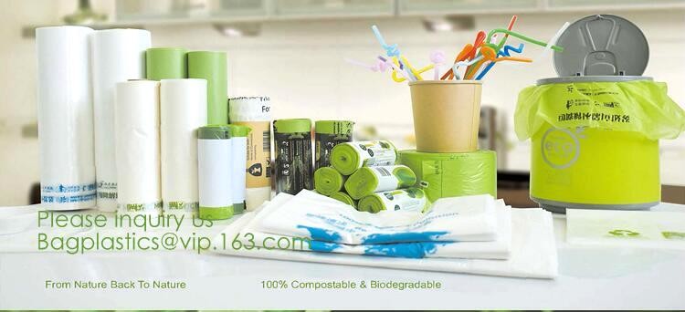 Eco friendly Compostable Biodegradable commercial bags,100% Environment Friendly Compostable Cornstarch Garbage Bags pac