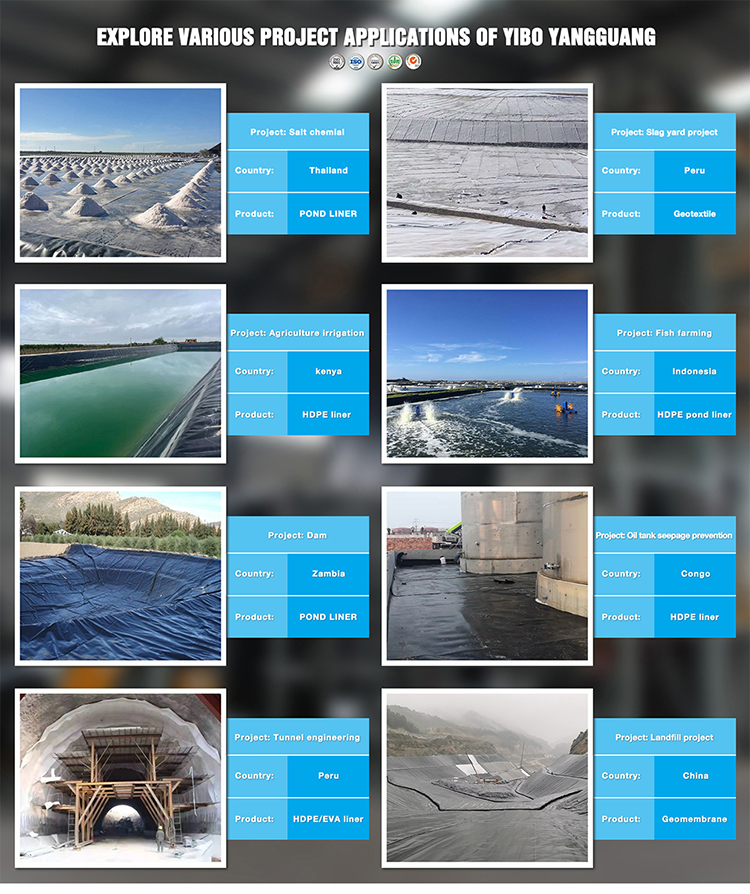 0.75mm 1mm HDPE Geomembrane for Landscaping and Fish Farming Impervious Pond Lining