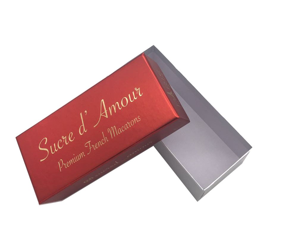 new design red macaron paper box can catch everyone's eyes easily