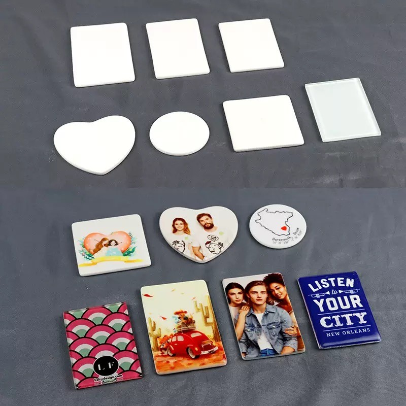 Sublimation Printing Glass Fridge Magnet Rectangular 5*7cm Lightweight