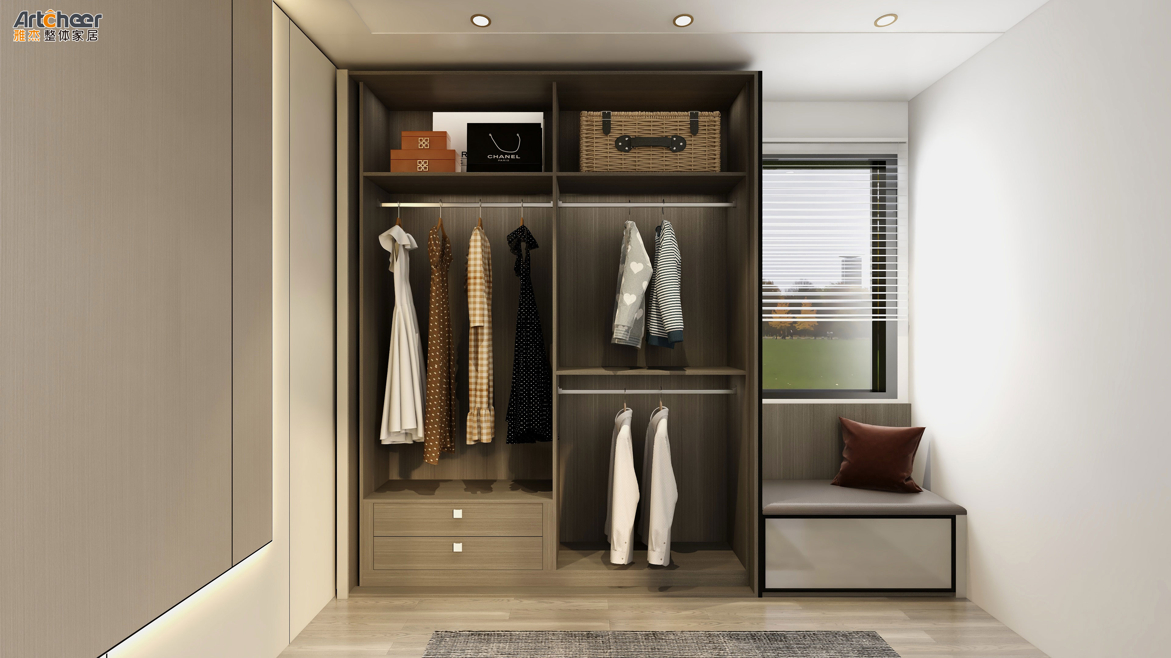 Modern Nigeria Portable Closet Clothes Wardrobe Wooden Bedroom Furniture Ready to Ship