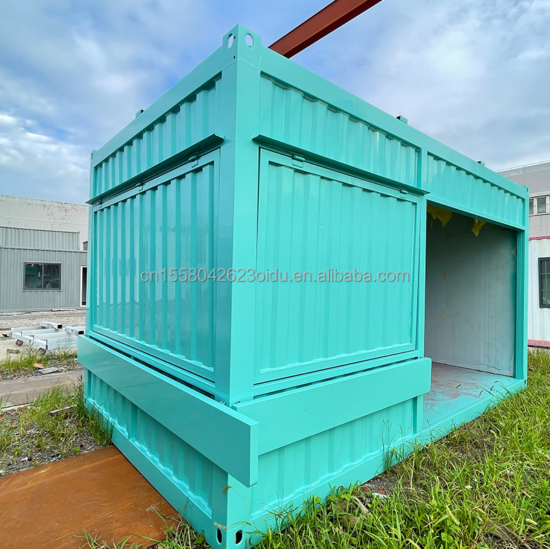 Galvanized Steel Square Tubes Main Structure and Aluminum Alloy Windows for Container Store Prefabricated Building Frame