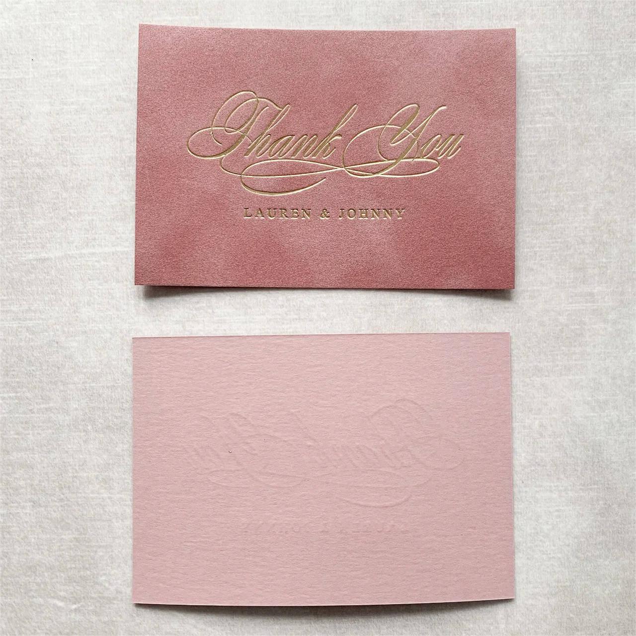 Pink Gold Foil Wedding Thank You Cards Stickers Small Business Packaging Card Printing Services