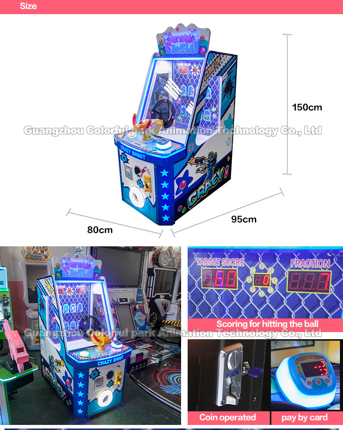 Shooting Ball Ticket Redemption Machine , Coin Operated Dino Arcade Game