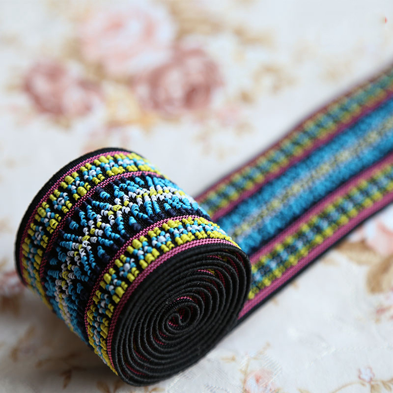 Striped Jacquard Ribbon for Garment Underwear Waistband Vintage Jacquard Elastic Band