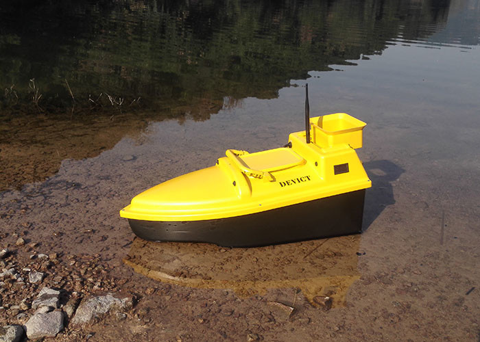 Radio controlled bait boat DEVC-103 yellow DEVICT battery rc model