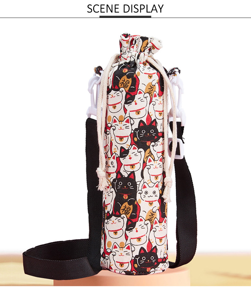 18Oz 20Oz Drawstring Canvas Water Bottle Sleeve