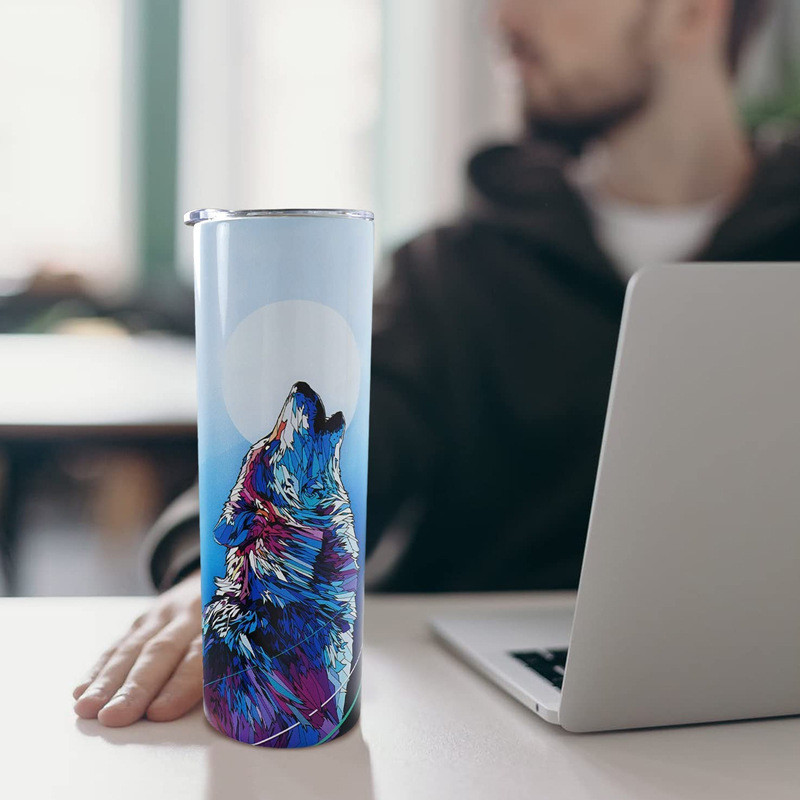 20 Oz Skinny Sublimation Blanks Stainless Steel Skinny Tumbler With Lid And Straw Double Wall Vacuum Insulated Sublimation Tumblers