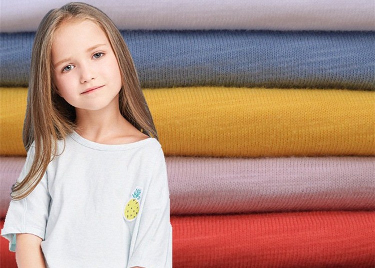 Stock 21s 26S slub cotton plain jersey men's and women's fashion T-shirt casual wear fabric