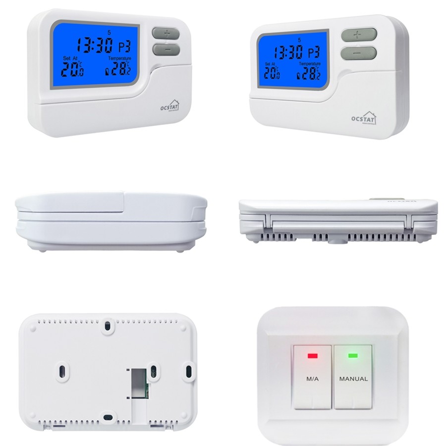 7 Day Programmable ABS White Color Wireless Thermostat For Heating Control