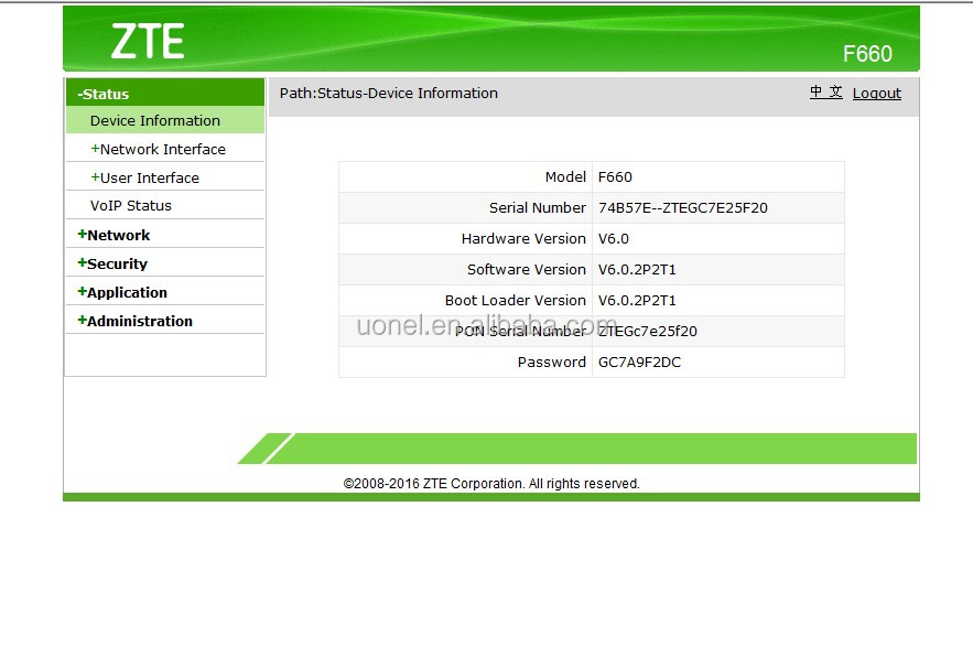 ZTE F660 V8.0 GPON ONU 3FE 1GE 1VOIP WIFI 1USB ZTE F660 V8 SC/UPC SC/APC