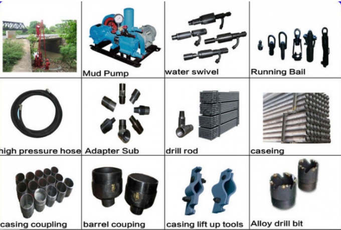 High Performance Soil Test Drilling Machine 50mm Diameter Drilling Rod 200 Meters Depth