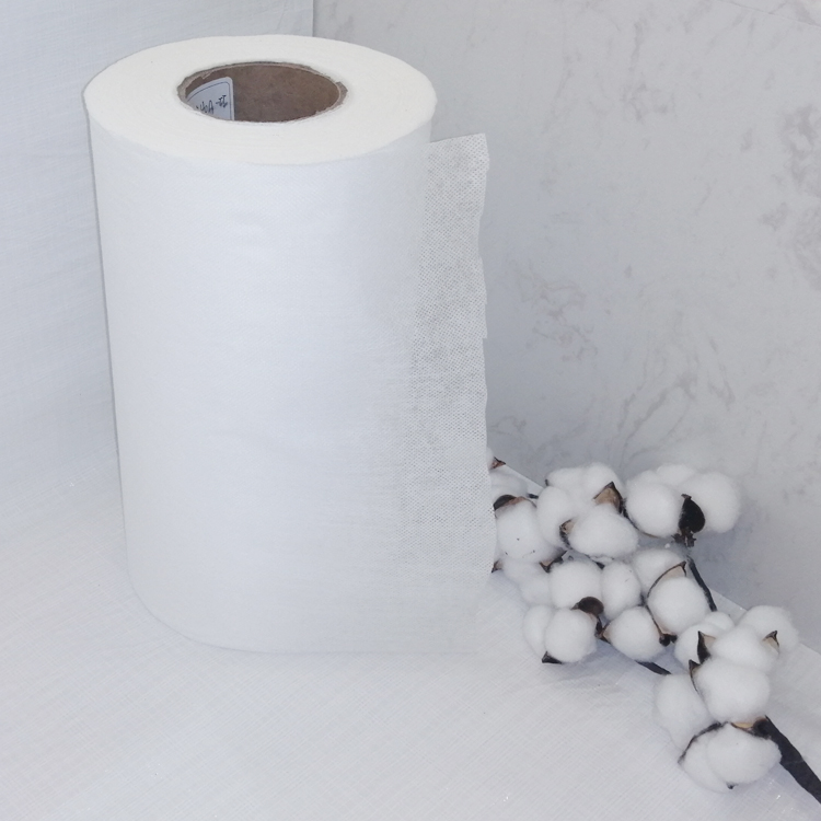 100% Cotton Spunlace Nonwoven Fabric Customized Printing For Tissues / Masks