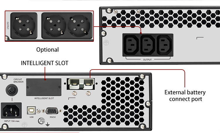 19 Inch Small Rack Mount UPS 1kva 2kva 3kva 6kva High Frequency Online Pure Sine Wave