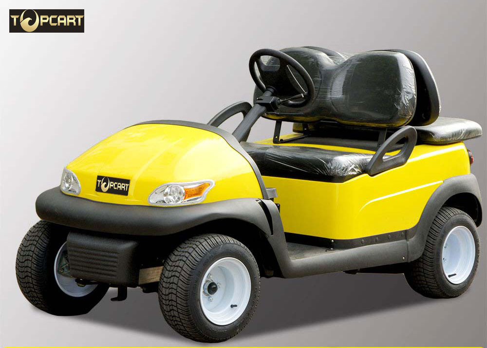 Yellow Color 4 Seater Golf Cart With Curtis 400 A Controller , Premium Bench Seat
