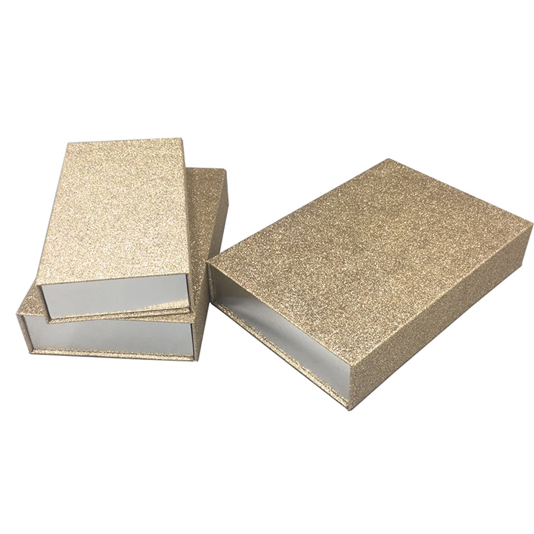 Luxury Magnetic Xmas Gift Boxes With Lids Gold Glitter Paper Custom Size