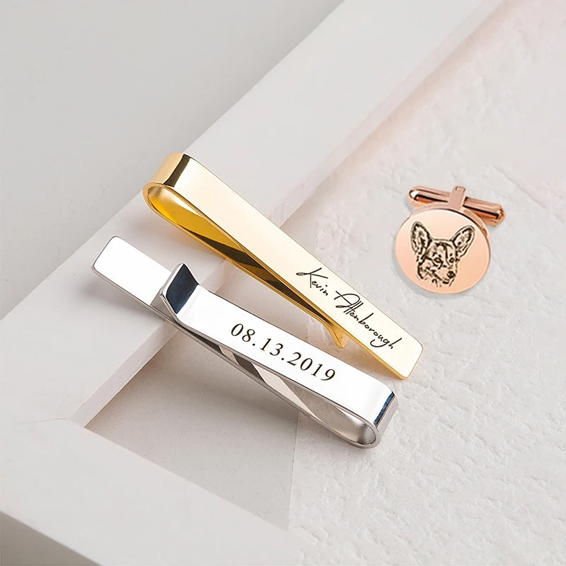 Stainless Steel Tie Bar Skinny Tie Clip Bar Brass Tie Clip Cufflinks Tie Clip