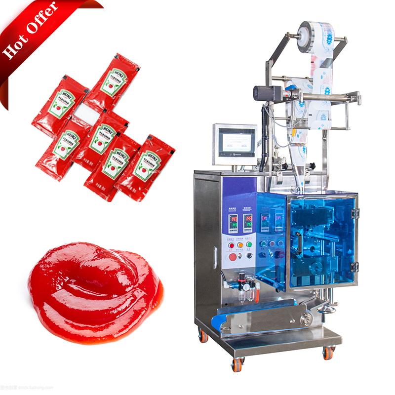 Hygiene Tomato Ketchup Sachet Automatic Liquid Packing Machine 100mm 4 Side Sealing