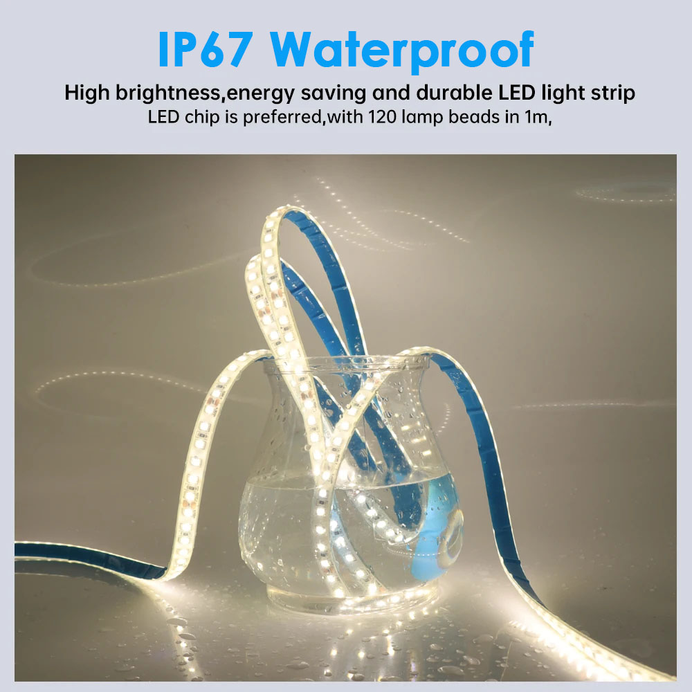 Smart IP65 Smd 2835 Led Strip Light 120/240leds Flexible 8mm 12v for Outdoor and Bathroom