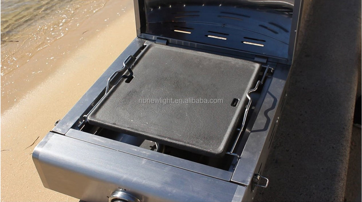 Rotisserie Roaster Propane Grill with Tabletop Pizza Maker and Stainless Steel Housing