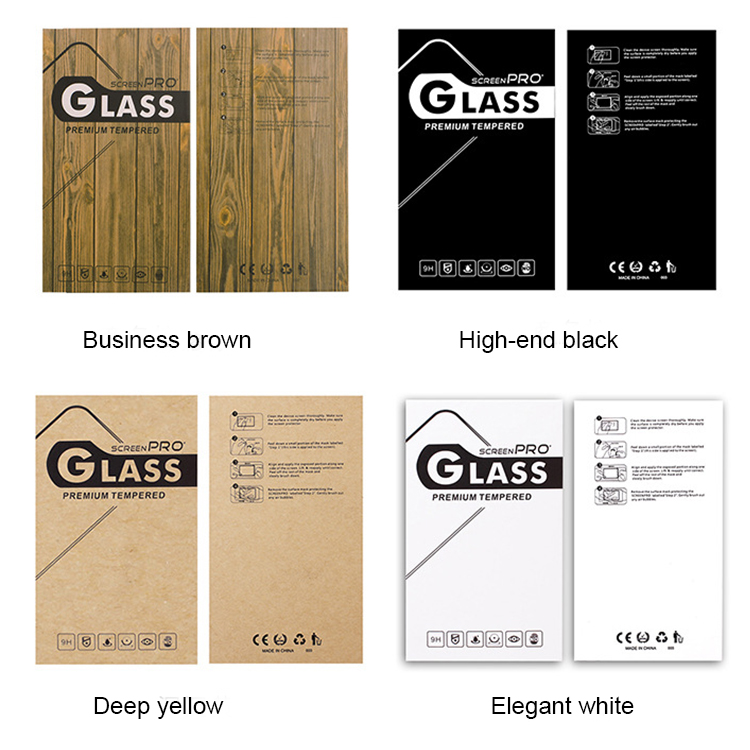 Custom Oem Recyclable Kraft Custom Printed Tempered Glass Screen Protector Retail Packaging Box