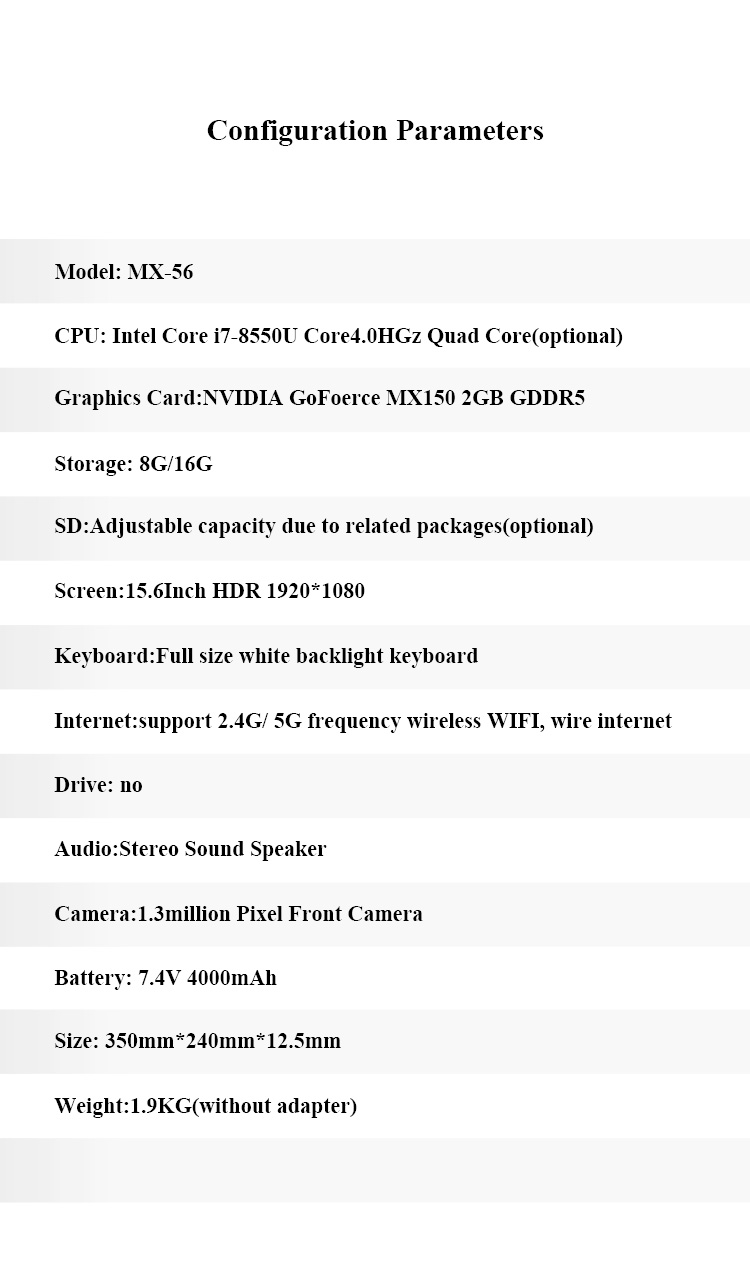 Fast Running 15.6 inch Intel Core i5 8250 Laptop with IPS Panel and Backlit Keyboard