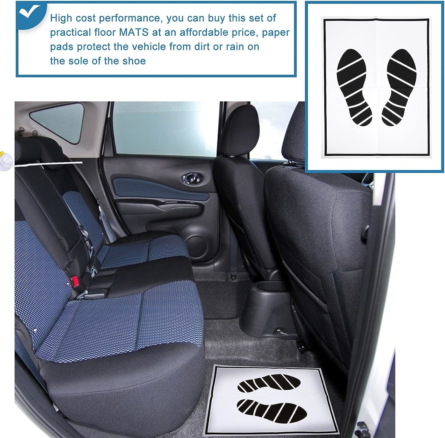 Disposable Car Paper Floor Mats Automotive Floor Mats Brown Kraft Paper Floor Mats for Cars Vehicles Printed