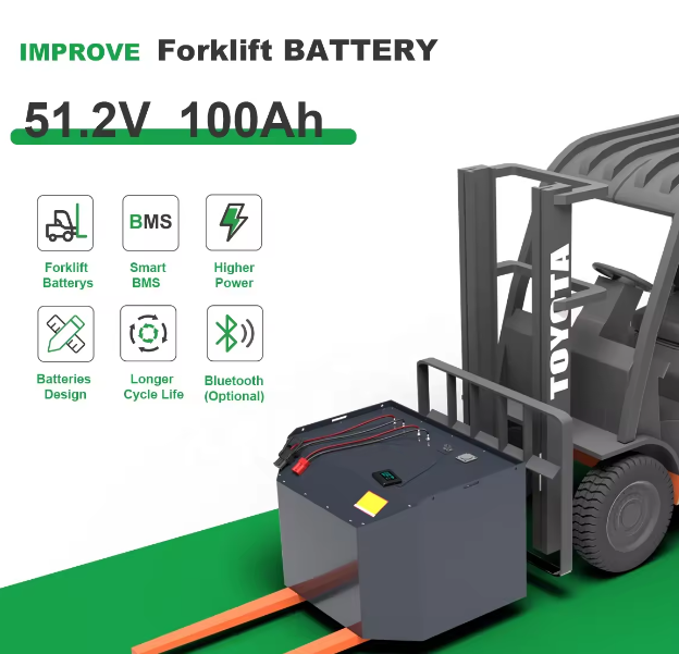 Forklift Battery 51.2V 16S 200ah Lithium Ion Batteries For AVG Stacker Trolleys With Smart BMS