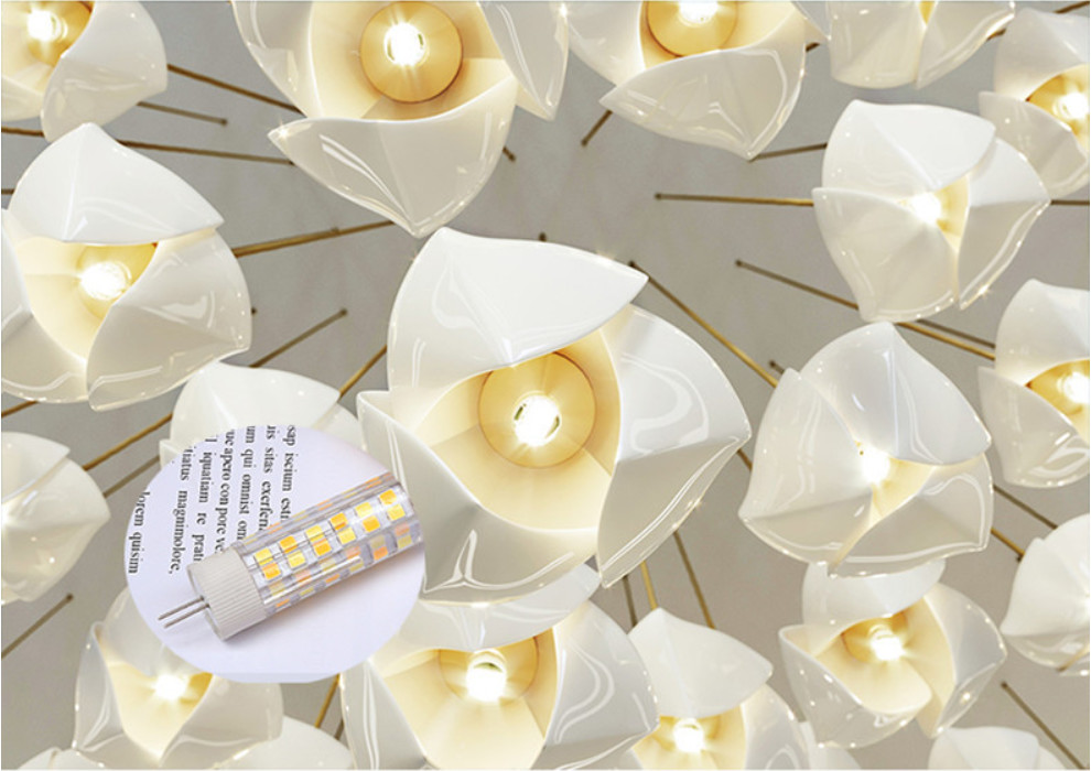 G9 Petal Pendant Ceiling Light Multi Size Ceramic Flower Pendant Light 85V To 265V