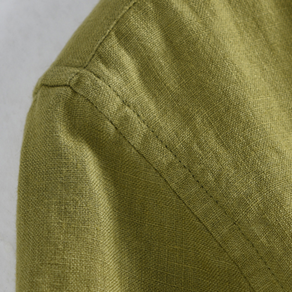 100% Linen S - 3XL Men'S Casual Shirt Short Sleeve Soild Color Single Button