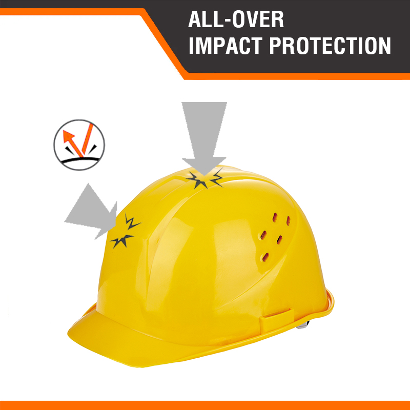 Industrial Protection T154 Ventilation Safety Helmet with Fabric Belts and Sweatband