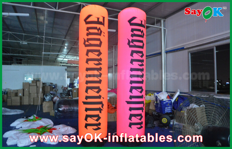 Advertising Inflatable Lighting Pillars / Columns Balloon With Logo Printing