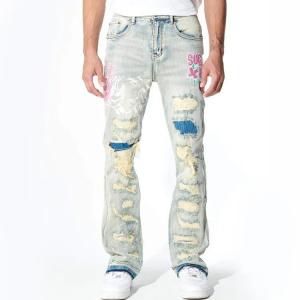 Buy cheap                  Custom Slim Fit Jeans Skinny Streetwear Straight-Leg Premium Stretchy Pants Denim Jeans for Men              product