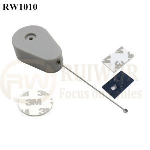 RW1010 Drop-Shaped Retractable Security Tether Plus 25X15mm Rectangular Adhesive