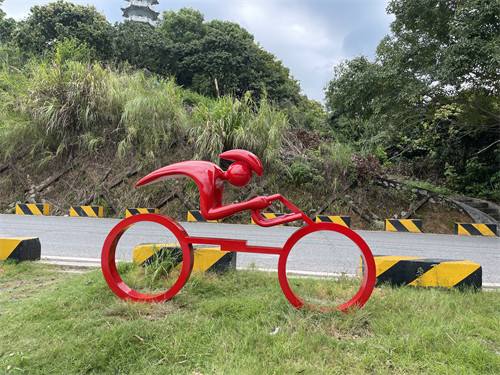 Cycling Race Outdoor Garden Sculptures Multicolor Handmade For Theme Park