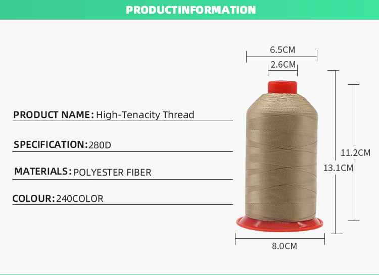 210D High Tenacity Polyester Bonded Thread for Handbag Twisted and Filament Yarn Type