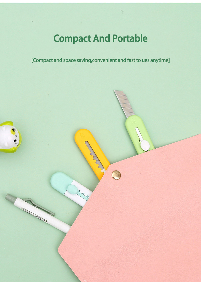 Small Cute Utility Knife Mini Paper Cutter With Safety Lock For School Handwork